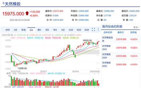 天然橡膠期貨2601合約價格持續(xù)攀升 多重因素影響后市走勢